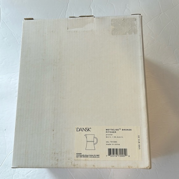 DANSK METTALISE BRONZE PITCHER NIB Crackle Microwave Dishwasher Serving Dining - Picture 3 of 12